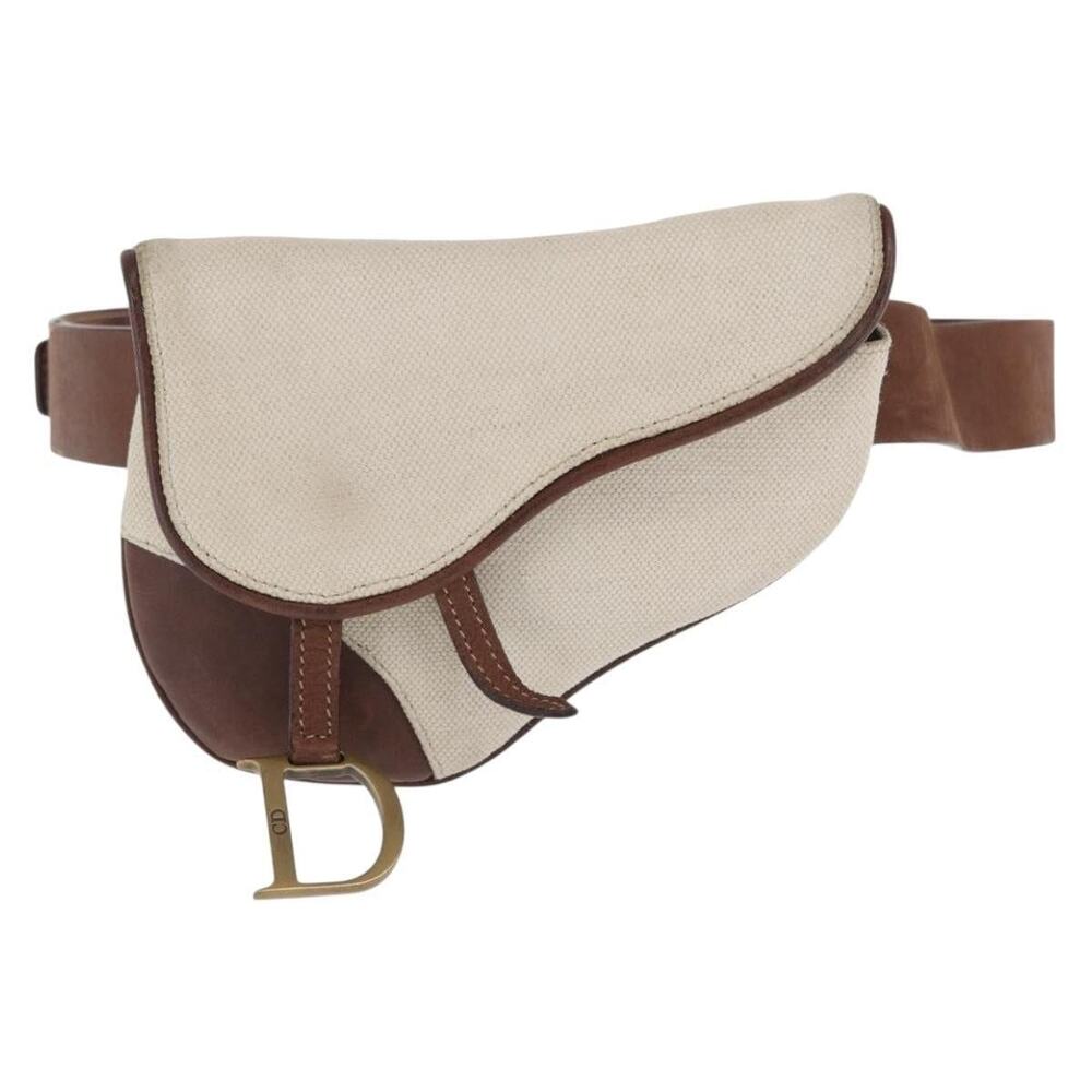 Dior Leather Saddle Waist Bag White